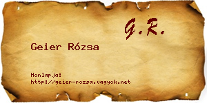 Geier Rózsa névjegykártya